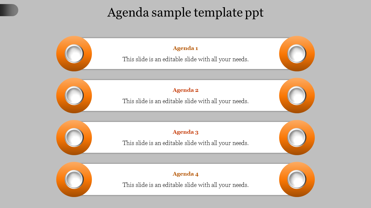 agenda sample template ppt-Orange
